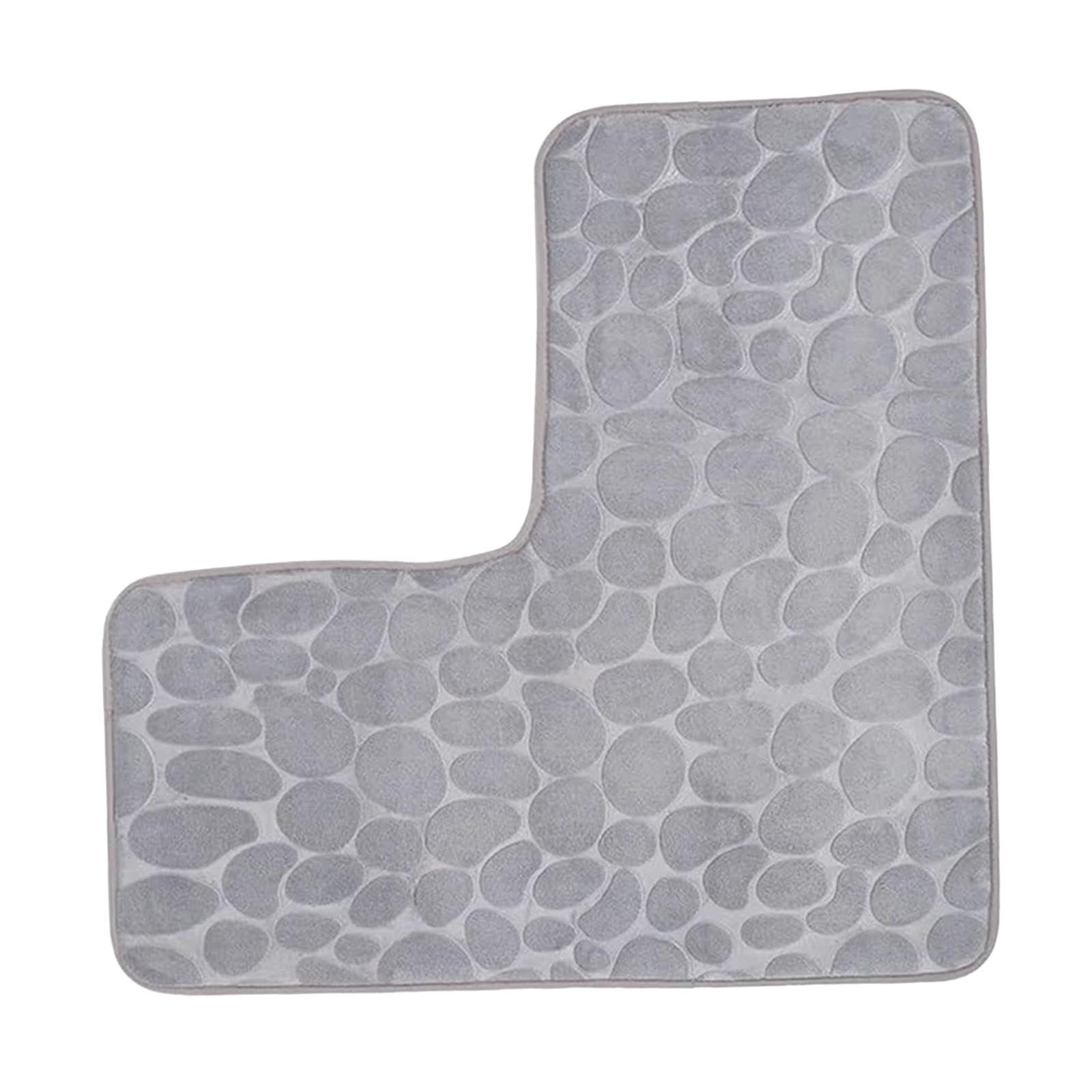 Tapis de bain en L absorbant et contour de WC lavable en machine