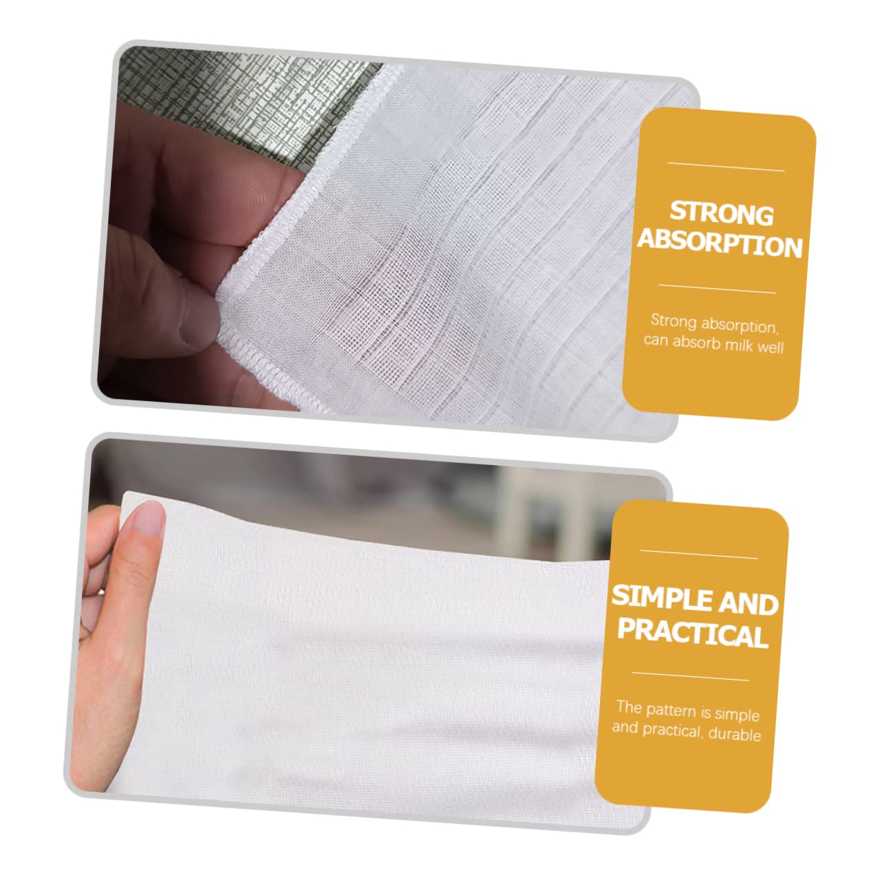 HAPINARY Multi-Functional 10 Pack Cotton Burping Cloths Newborn Diaper Inserts Reusable White 60x60cm