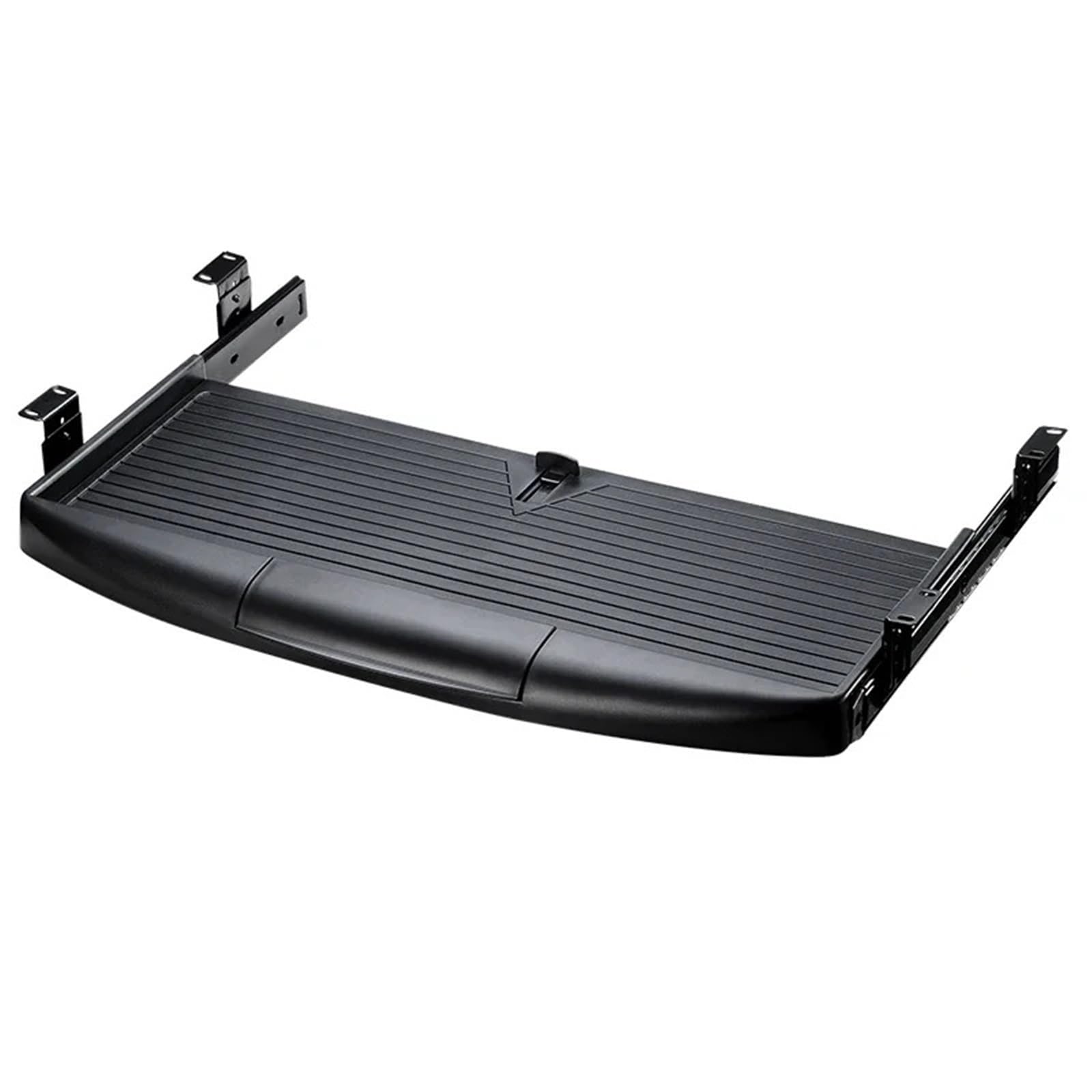 Sqqcreato Light Black Under Desk Keyboard Tray Under Desk Keyboard Tray Slide-Out Platform For Mouse And Adjustable Sliding For Home Or Office(Light Black)