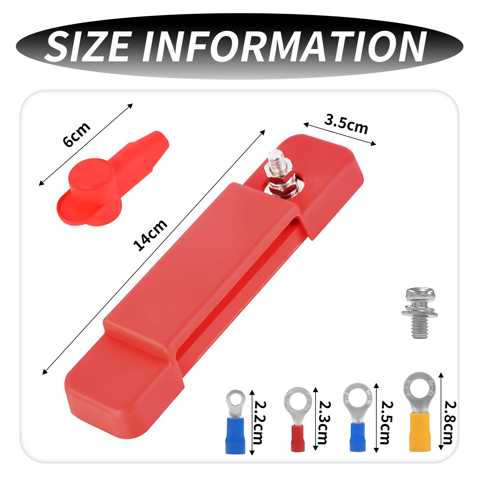 Blok rozdzielaczy szyn zbiorczych, 2 sztuki, szyna zbiorcza 12 V-48 V Dc 150 A, Busbar 12P, wiązka przewodów ze śrubami zaciskowymi M6 i nylonową osłoną ochronną, pasuje do samochodów kempingowych i