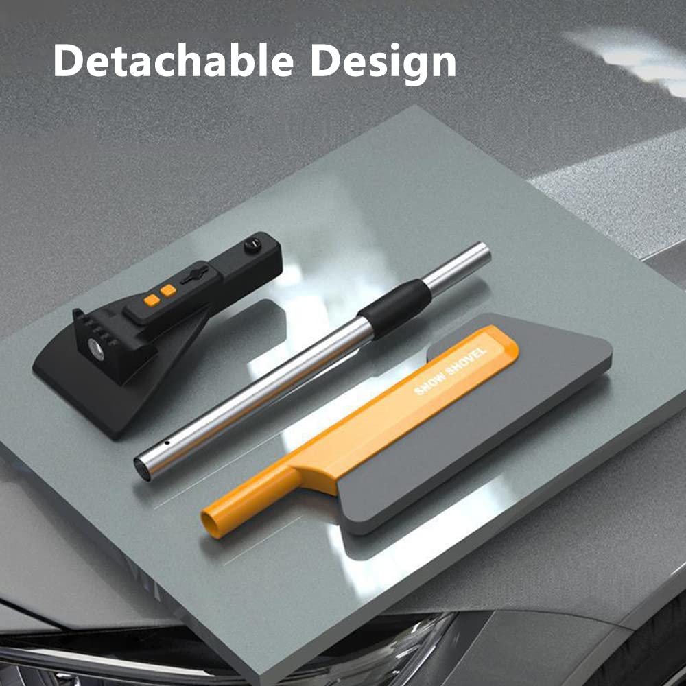 TOTMOX Car Snow Shovel Snow Shovel Car Snow Shovel with Detachable & Scalable Design ice scrapter with Soft Hairless EVA Brush (Ordinary/ 200 LM LED Type)