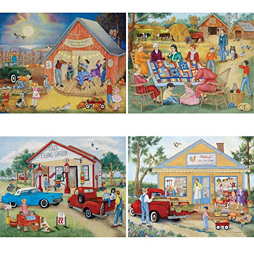 Bits and Pieces - 4-in-1 Multi-Pack - 500 Piece Jigsaw Puzzles for Adults-Each Measures 16" x 20" (46cm x 61cm)-Friendly Folk by Artist Kay Lamb Shannon - Image 3