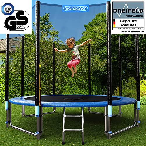 Monzana® Trampolin Ø 183/244/305/366/427 cm TÜV SÜD GS Zertifiziert Komplettset inkl. Sicherheitsnetz Leiter… – Bild 3
