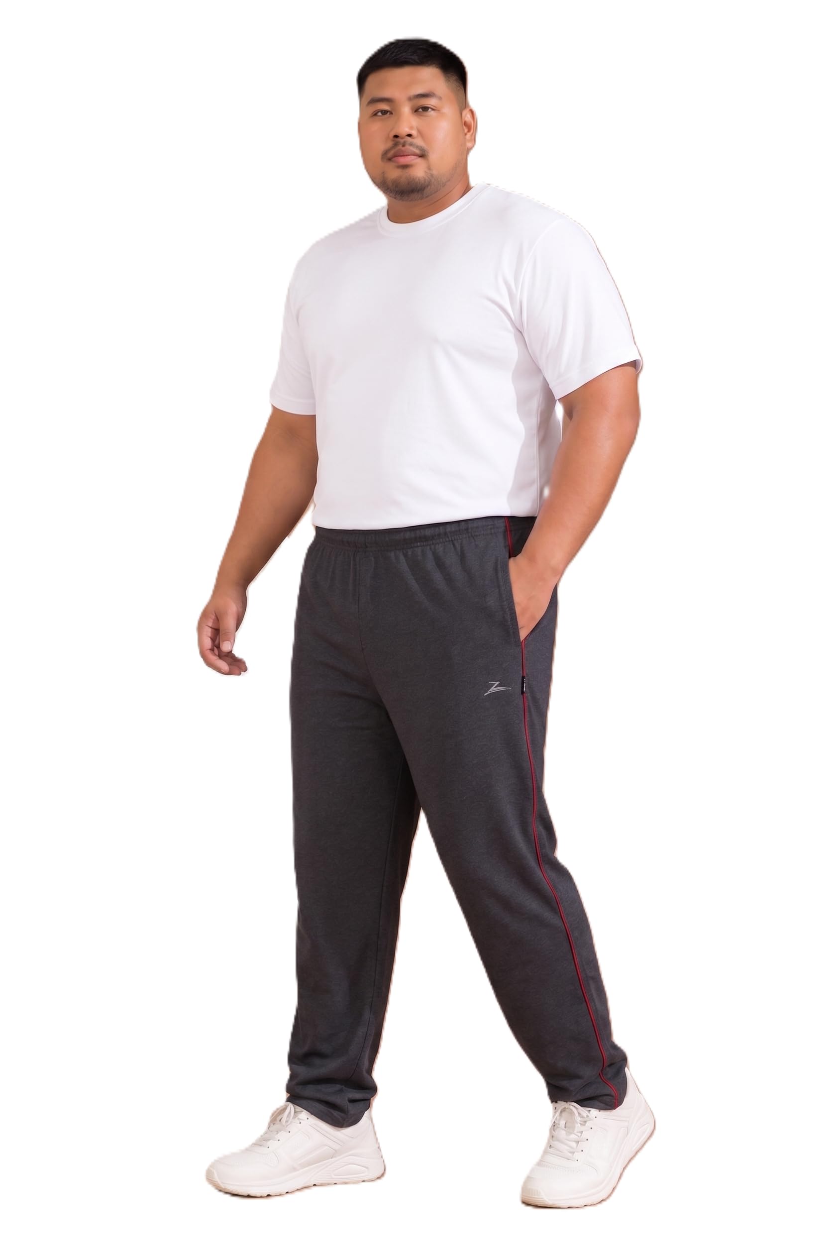 Zeffit Men's Plus Size Oversized Cotton Blend Track Pant with Side Stripes & Pockets | Relaxed Fit Lower for Gym, Walking-picture-33