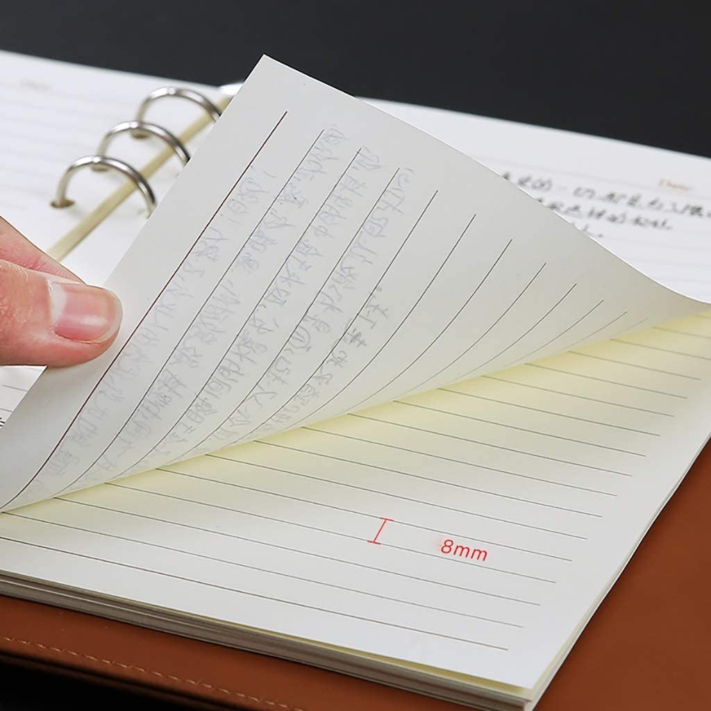 BmxauZ Quaderno con raccoglitore portatile in pelle PU A5 - Diario con copertina rigida squisito con carta sostituibile, ideale per gli studenti, dotato di chiusura elastica per comodità in movimento