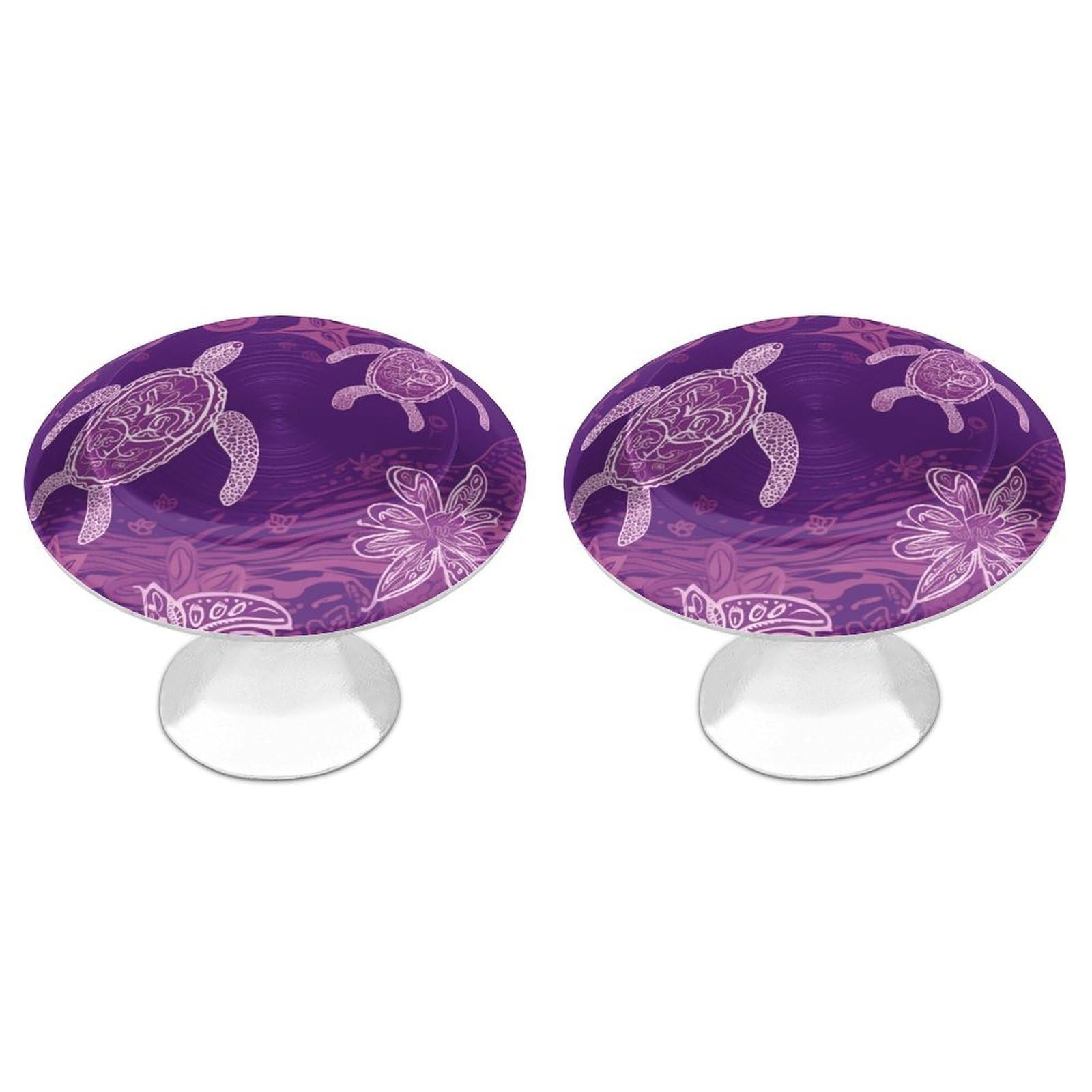 Btcowzrv Style Hawaii With Purple Sea Turtle 2 Pack Cabinet Knobs Drawer Pulls