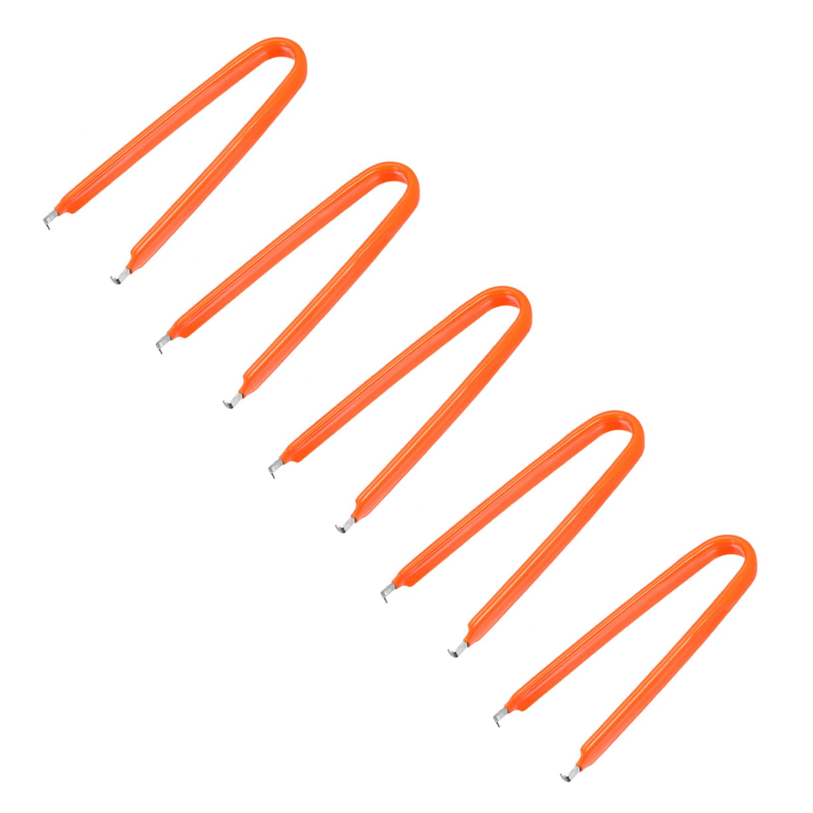 uxcell IC Puller Chip Extractor Stainless Steel with Insulated Vinyl Grip Orange 5 Pack