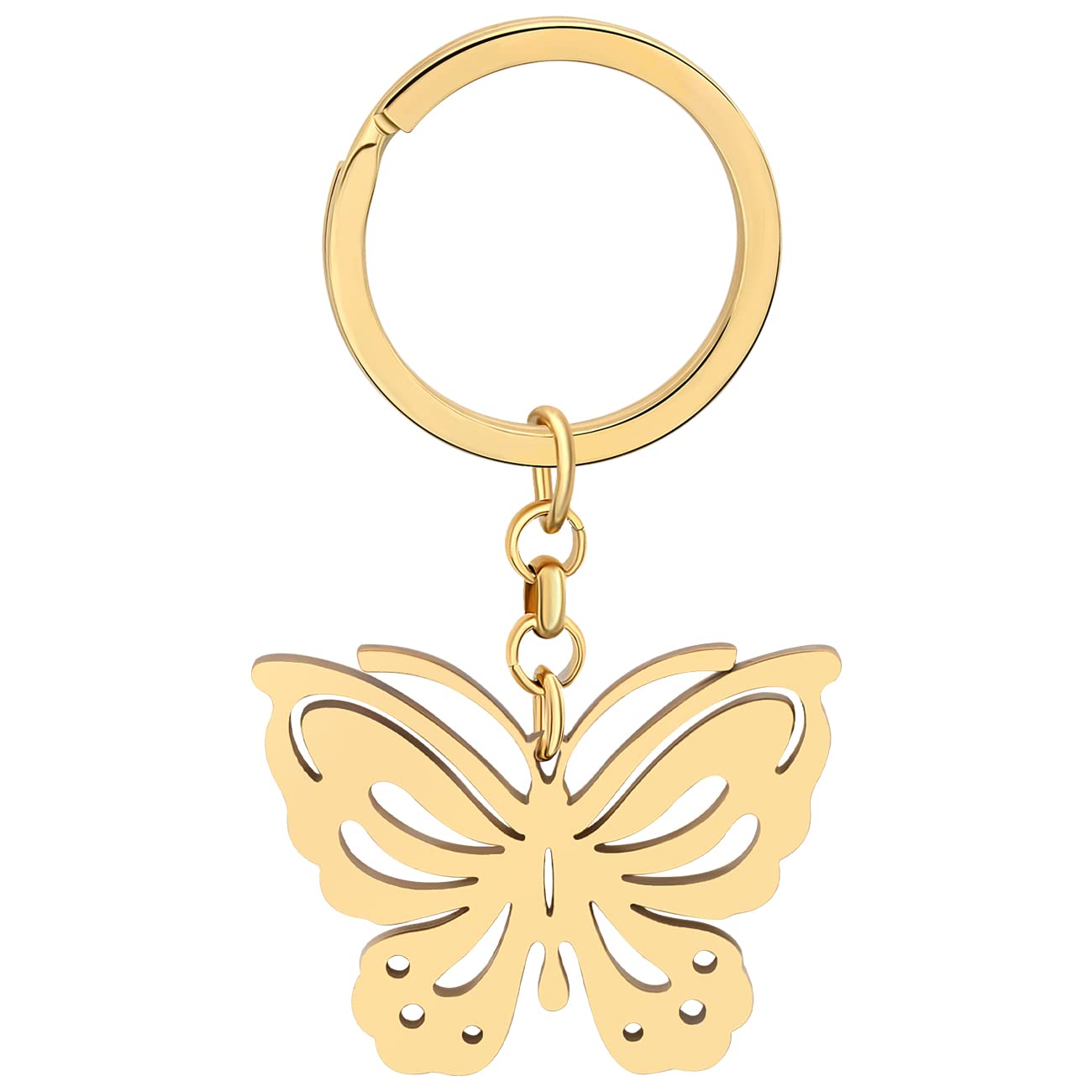 BAMAY Stainless Steel Butterfly Keychain Insect Keyring Butterfly Gifts for Women Girls Car Key Chain Backpack Purse Charms