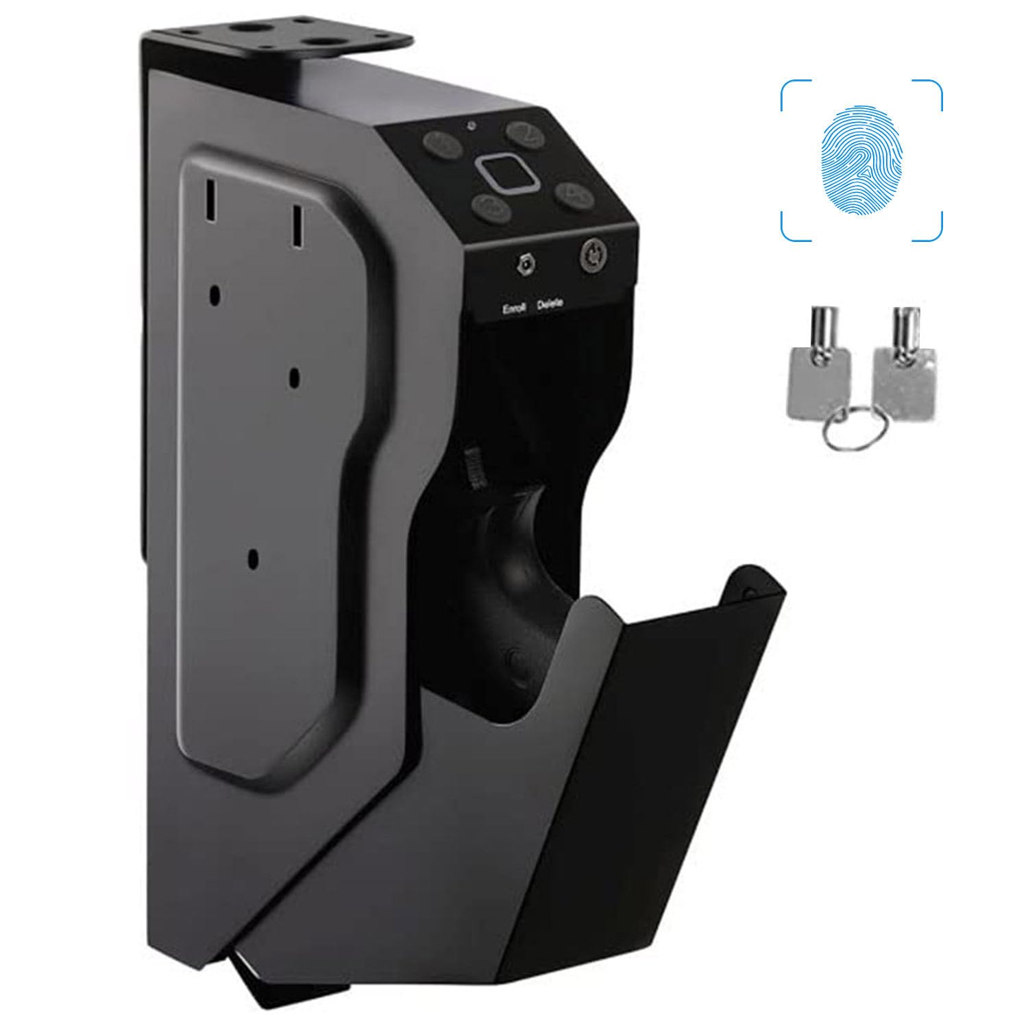 Cassaforte per Pistola montata, cassaforte per Pistola, Coperchio con Apertura Automatica Smart Pistol Safe con Impronta Digitale biometrica o Blocco Tastiera