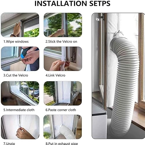 Miniatura 3 de Kit de sellado universal de ventana de CA para unidad de aire acondicionado portátil y secadora de secadora, protectores de intercambio de aire con