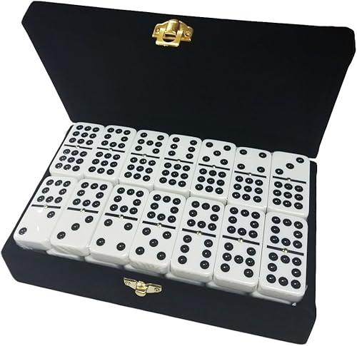 & Co, Juego de dominó doble de 9 (55 azulejos) Jumbo Torneo de tamaño profesional con hilanderos en elegante caja de almacenamiento de terciopelo,