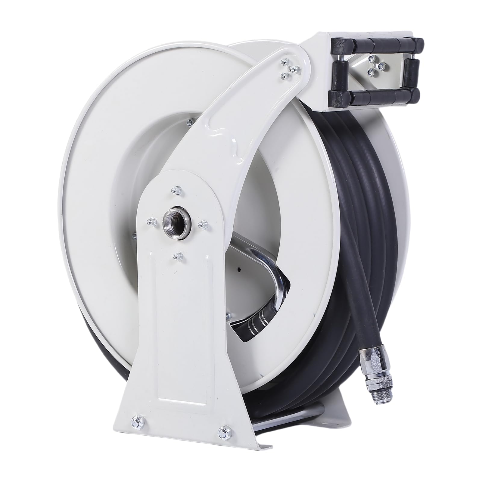 Carrete de Manguera de, Carrete Dispensador de Retráctil Automático de 3/4 Pulgadas X 32,81 Pies 300 PSI con Manguera Industrial, Ideal para Aviones, Barcos, Vehículos y Estaciones de