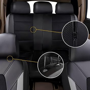 9 Pcs Car Seat Covers Leather for Nissan Micra K14 2017 2018 2019 2020 2021 2022 2023 2024, Front Rear Seat Cover Full Sets Full Surround Waterproof Car Accessories,Grey