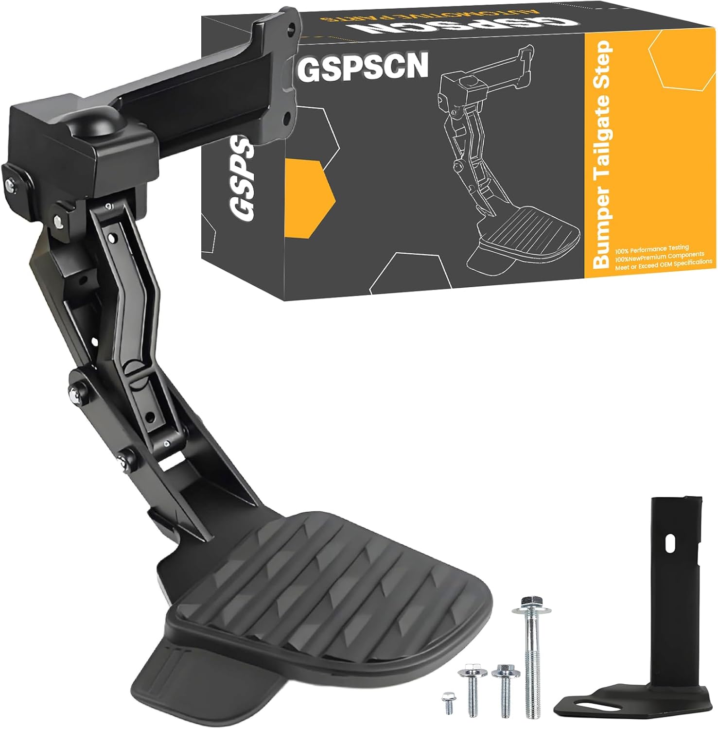 GSPSCN Tailgate Bedstep Rear Bed Step Replacement for 2018-2009 Dodge Ram 1500, Ram 2500/3500 (Excludes Dual Exhaust & EcoDiesel Models), Folding Truck Step Retractable Bumper Tailgate Step #75306-01A