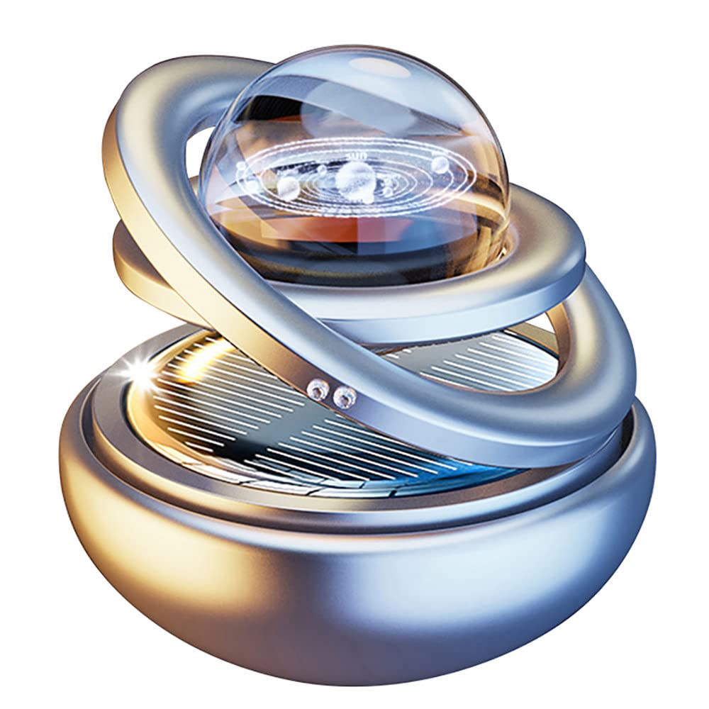 Désodorisant Solaire Pour Voiture Rotatif - Diffuseur Parfum Aromathérapie 360° - Fonctionne à L'énergie Solaire, Design élégant