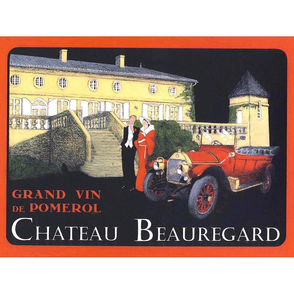 Wee Blue Coo Advert Wine Vin Chateau Beauregard Art Print Poster Wall Decor 12X16 Inch