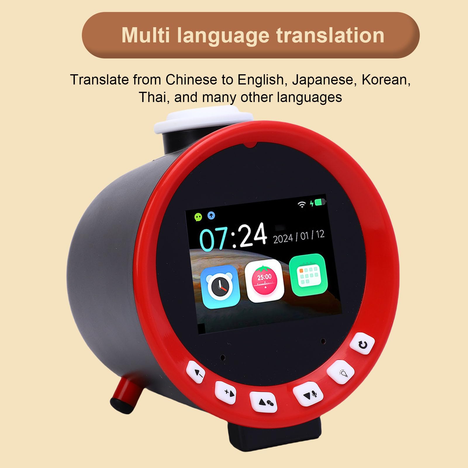 Cocoarm Reloj despertador inteligente gestor de tiempo AI activado por voz digital con función educativa temprana y batería 1500mAh para estudiantes organizador de planificación de estudio