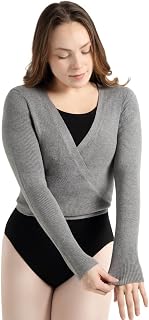 Capezio Damen Ribbed Knit Wrap Sweater Pullover