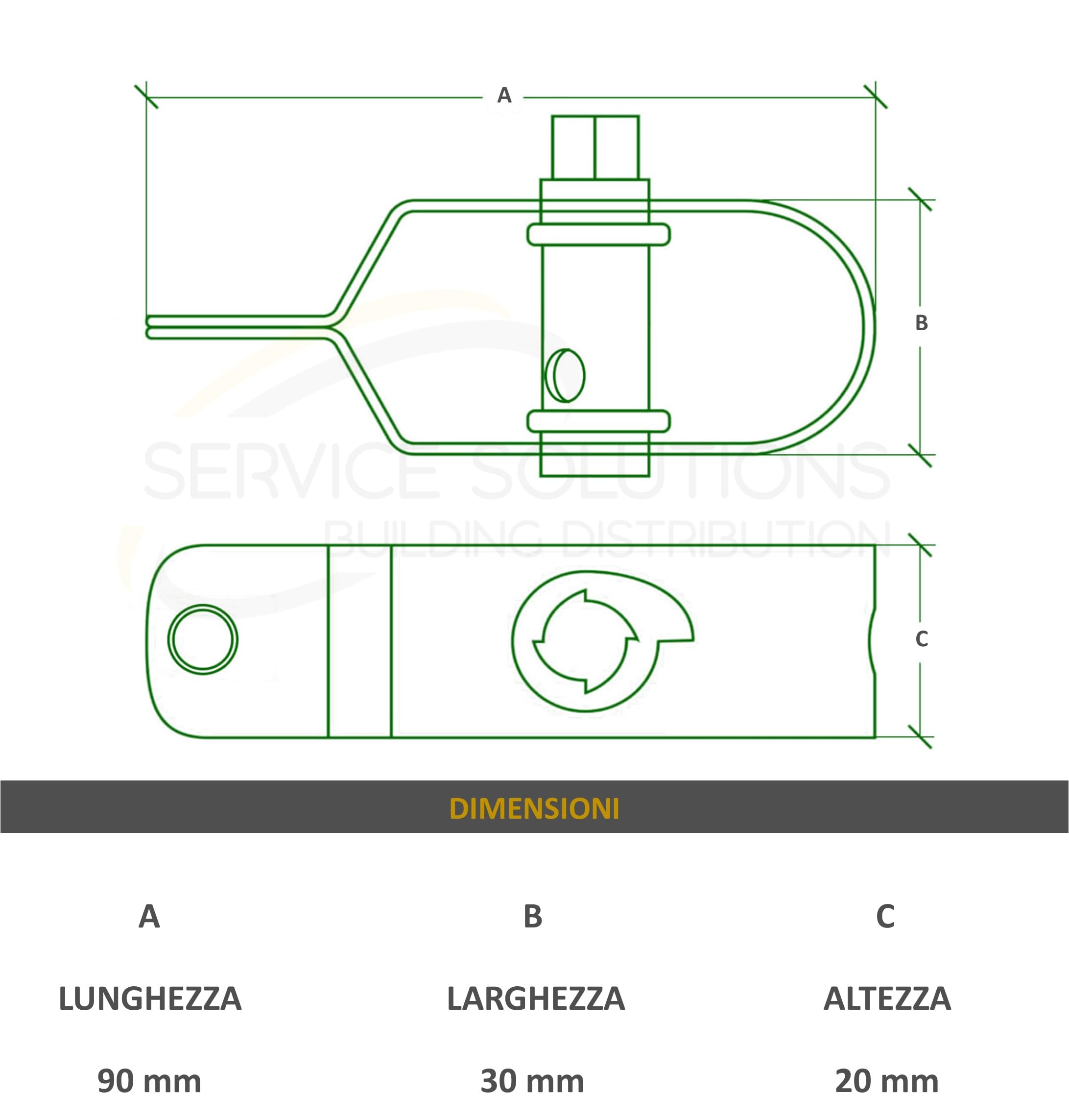 SERVICEWEBSHOP | Kit Tiranti Tendifilo in Acciaio Zincato Verde – Per Recinzioni, Filo Tensionato, Reti Metalliche, Giardino, Stendibiancheria – Resistenti e Facili da Installare (10 PEZZI)