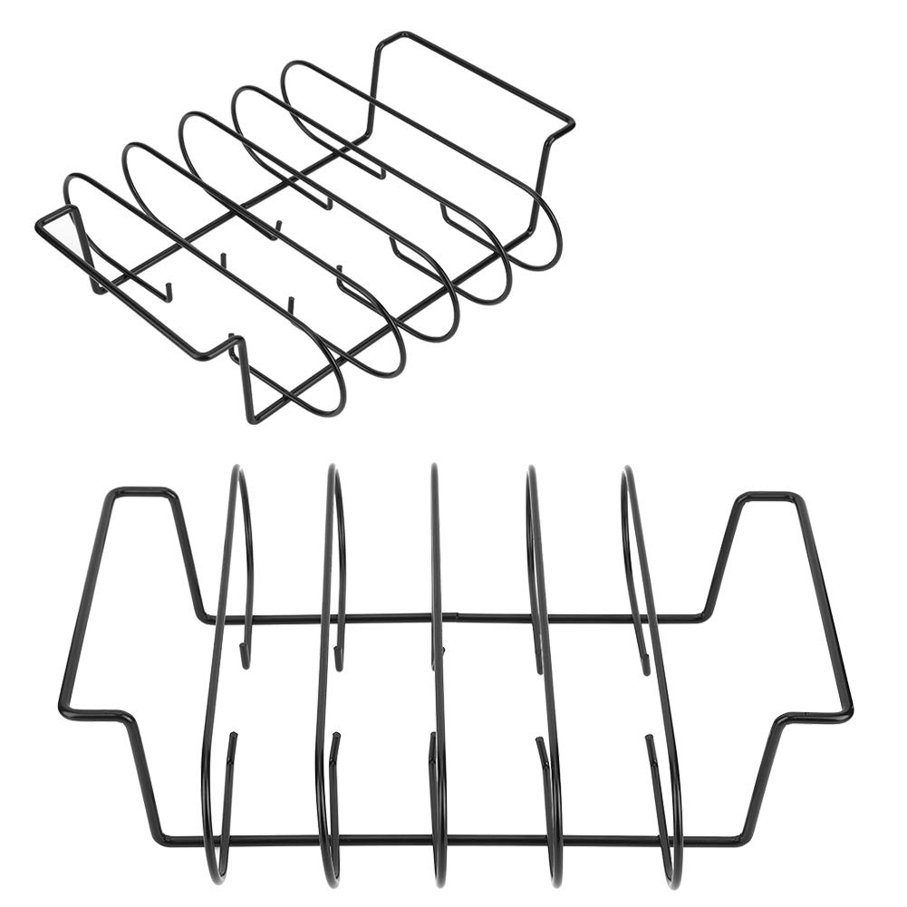 2 Pezzi Supporto per griglia per Costine, Supporto per griglia Antiaderente per Barbecue, Supporto per Utensili da Cucina, Accessorio per Barbecue all'aperto