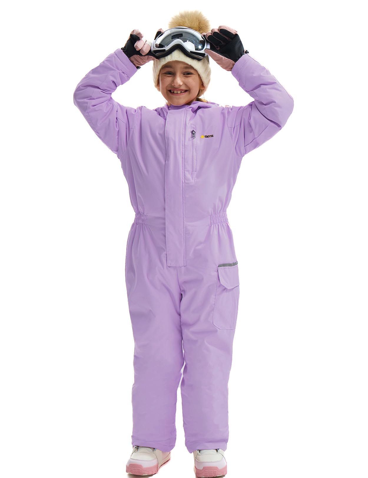 GEMYSE Kids One Pieces Ski Suits Jumpsuits Boys Girls' Winter Outdoor Snowboarding Waterproof Snowsuits