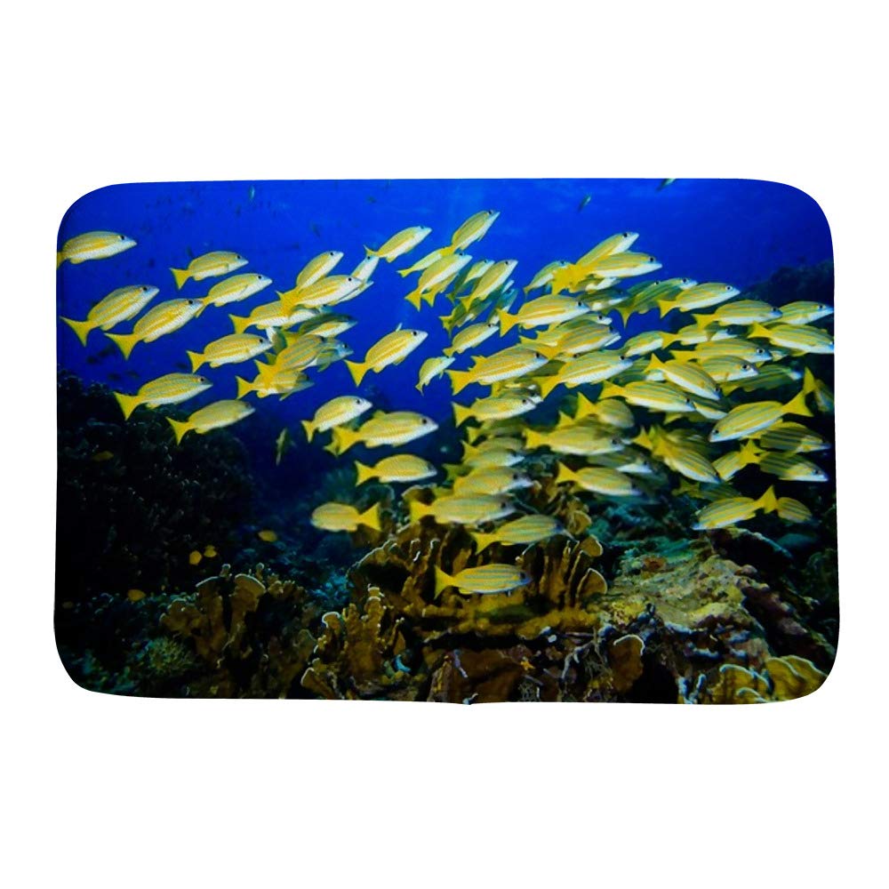 Tapis de bain sous-marin CHEHONG en polaire anti-boulochage 31x20 inch