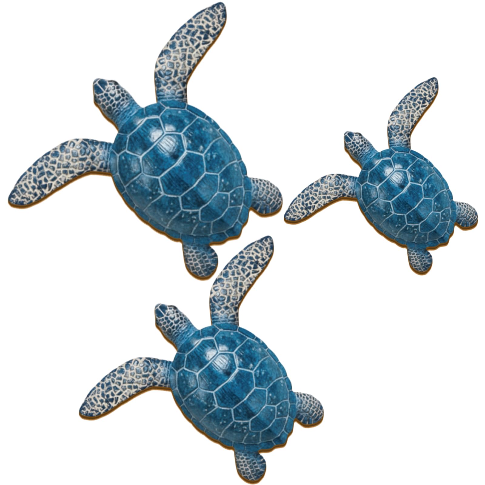 BrightRow 3 Sizes Wooden Sea Turtle Wall Decor Farmhouse Ocean Turtle Wall Art Beach Theme Vintage Coastal Hanging Decoration for Home House Bathroom Garden Indoor Outdoor