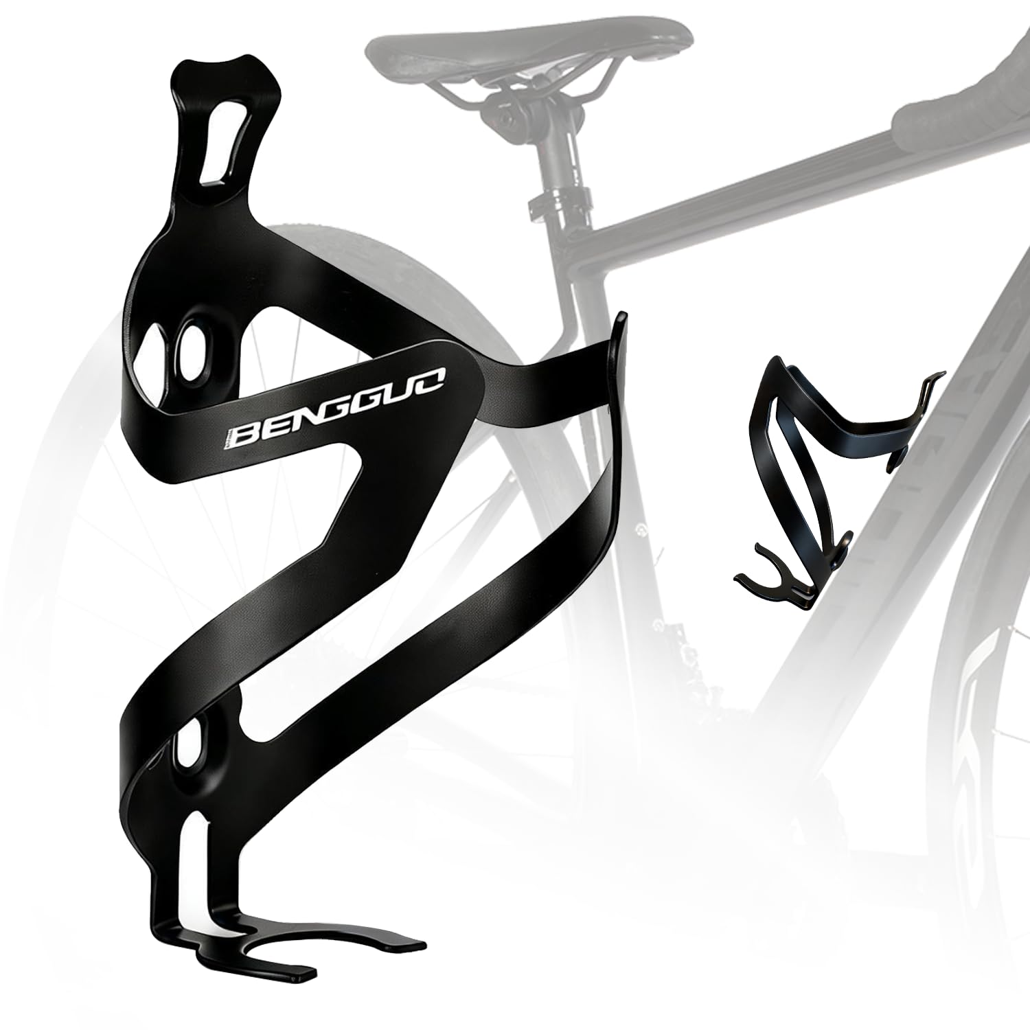 HAZENS Flaschenhalter Fahrrad Getränkehalter, Fahrrad zubehör, 10g Leichtgewicht, Aluminium-Vollguss, Verstellbarer Anschlag, für MTB & Rennrad – 2er-Pack