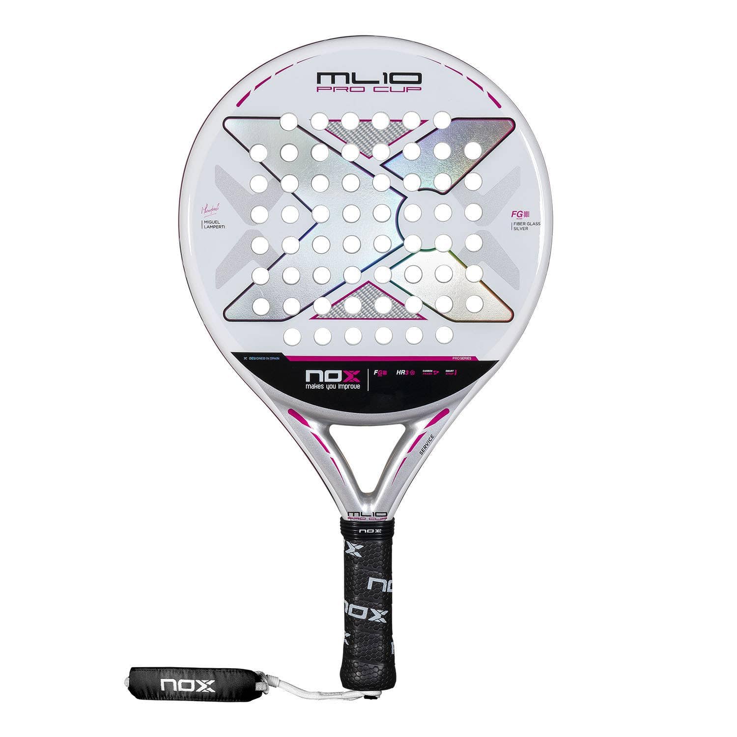 Padel Racket ML10 Pro Cup Silver by Miguel Lamperti 2025 | Lightweight Pala Padel | Carbon Frame & HR3 Core | Enhanced Spin & Control | Racket for