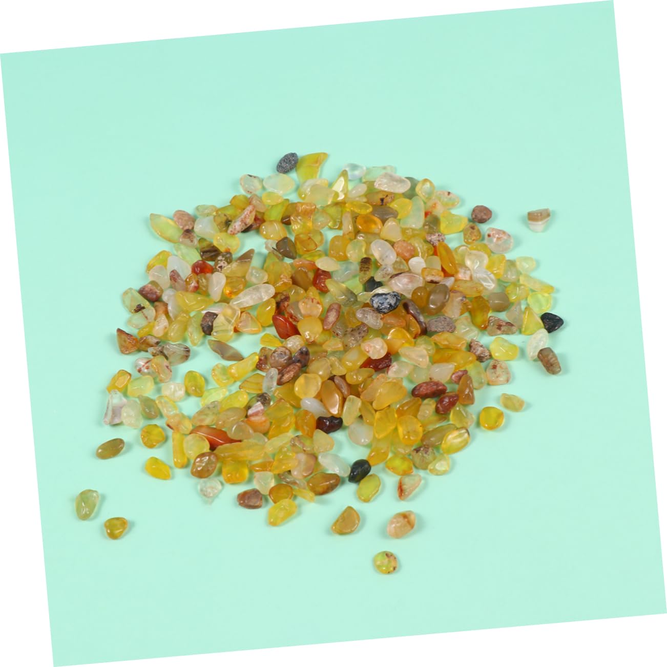 Yardwe 200G Yellow Polished Gravel Stones for Flower Pots and Fish Tanks Irregular Decorative River Rocks for Aquariums Natural Stone Pebbles for Indoor and Outdoor Use