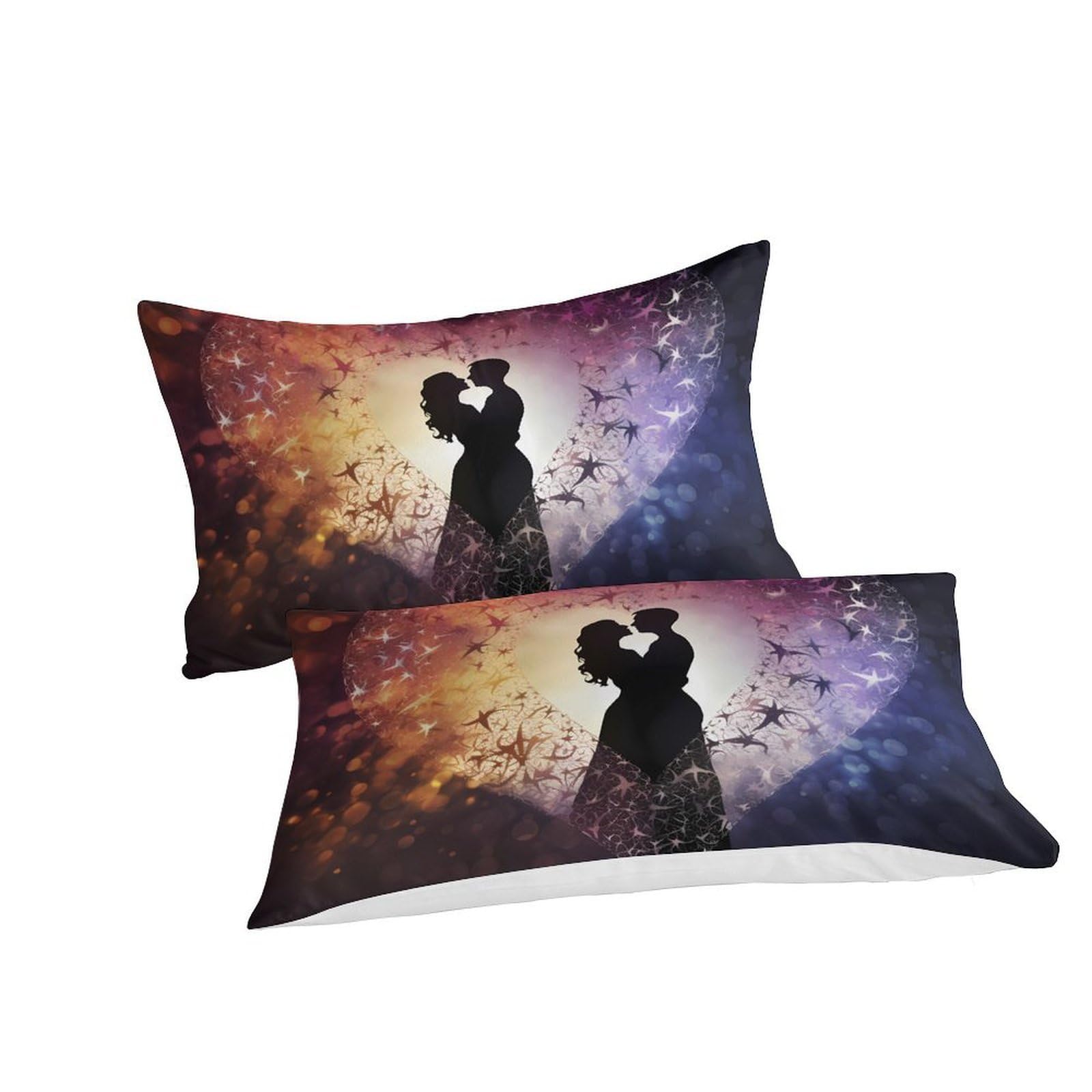 Copripiumino 3D Stampa Coppia Romantica Notte Stellata Microfibra Decorazione Camera Set Biancheria Letto Morbido Traspirante per Adulti Giovani nan