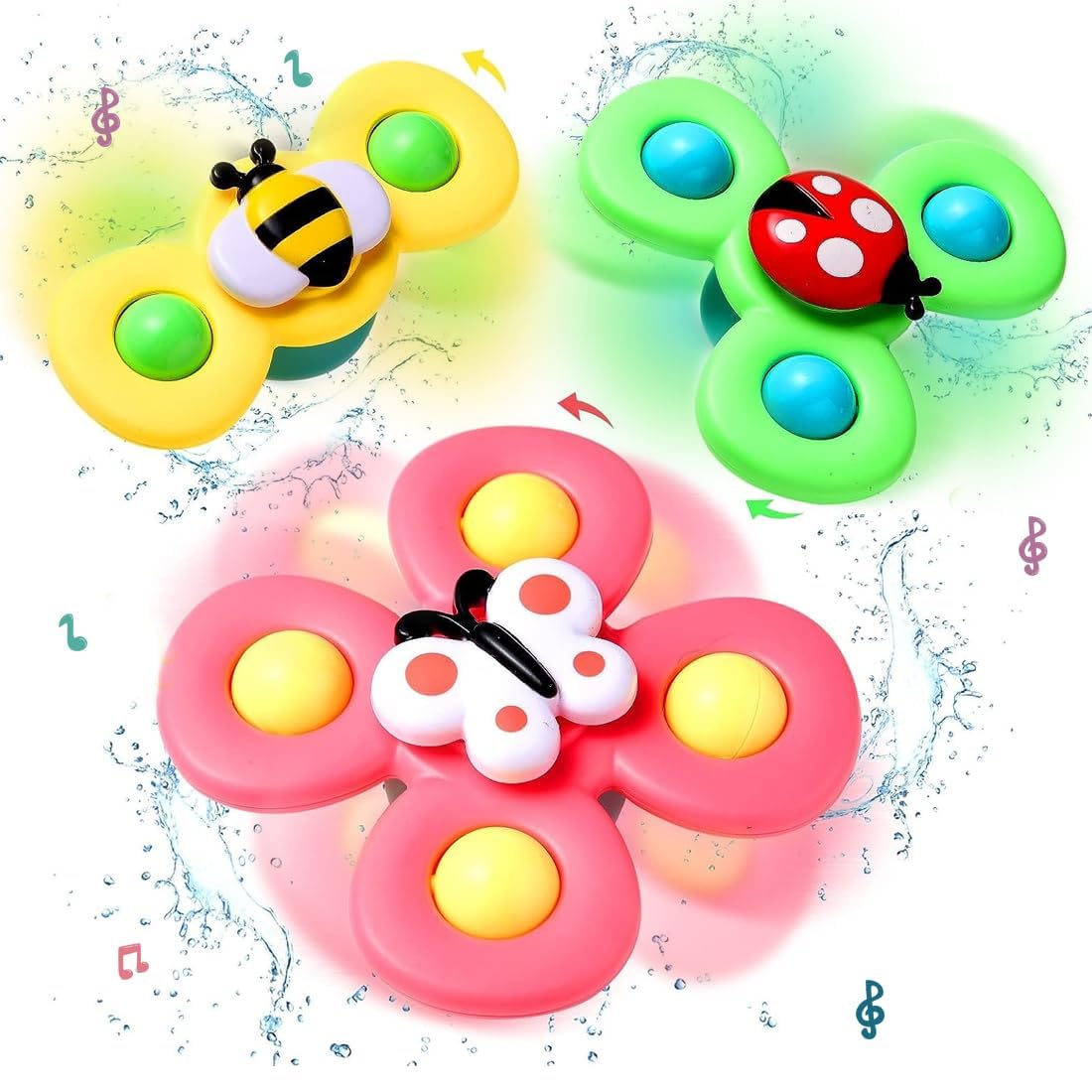 Baby Bath Toys Water Toys for Kids Fidget Spinner Spinning Sensory Toddler Infant Flight Travel Toy Stick to Car Window Table Chair Birthday Return Gift for Kids 3 Pcs (B0DF5NWKWZ) Amazon Price History, Amazon Price Tracker