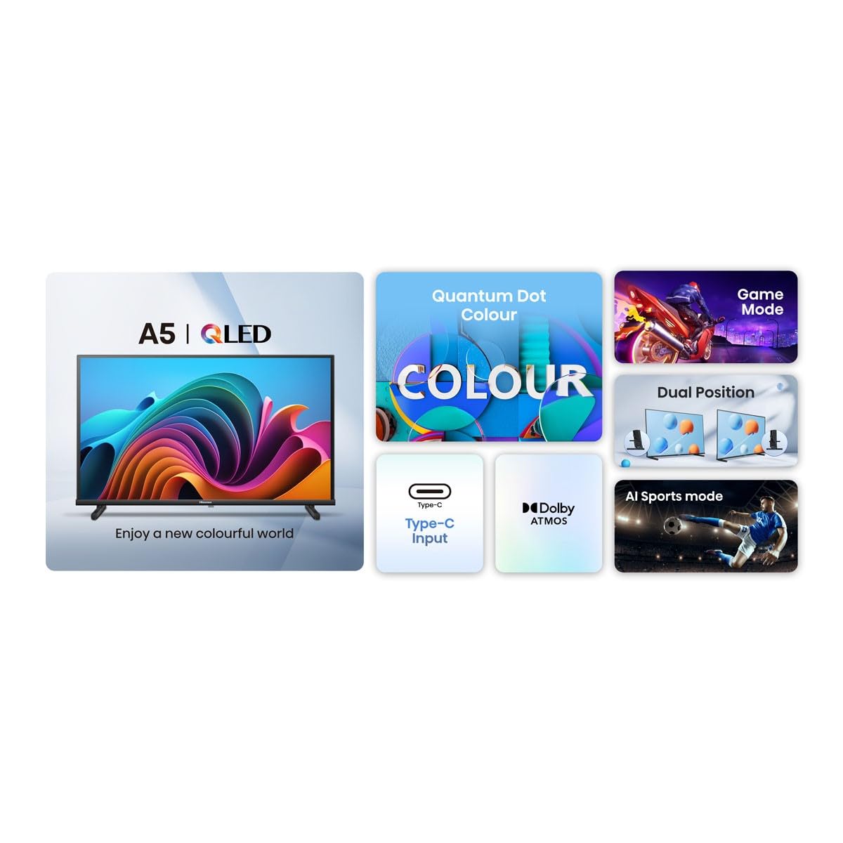 Hisense 32A5NQ - QLED TV 32 (80 cm) - Full HD 1920x1080 - Smart TV - 2xHDMI - WiFi