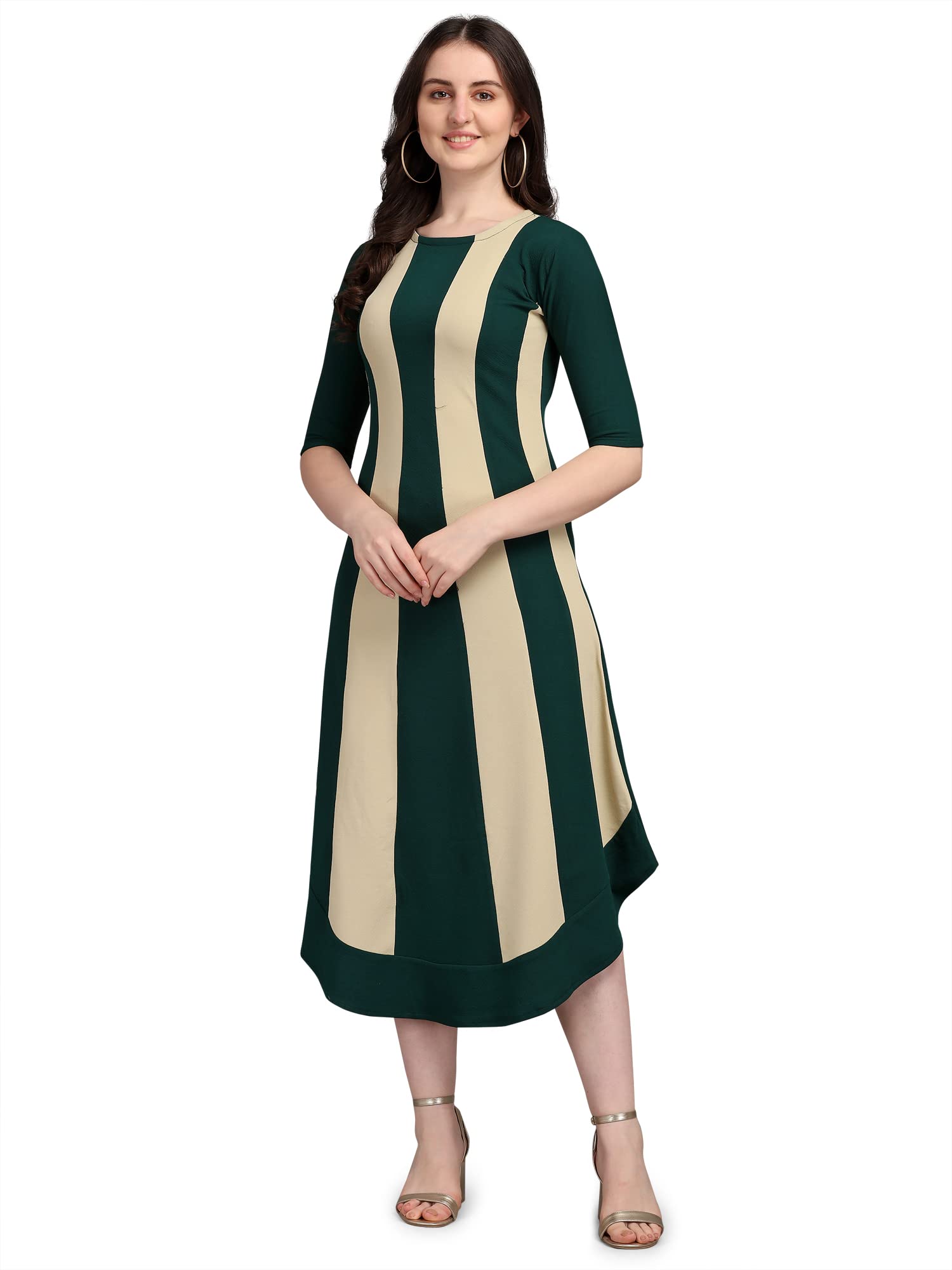 Purvaja Women's Corduroy Empire Waist Maxi Dress (Lucy-529-Lo-Gn-M_Green