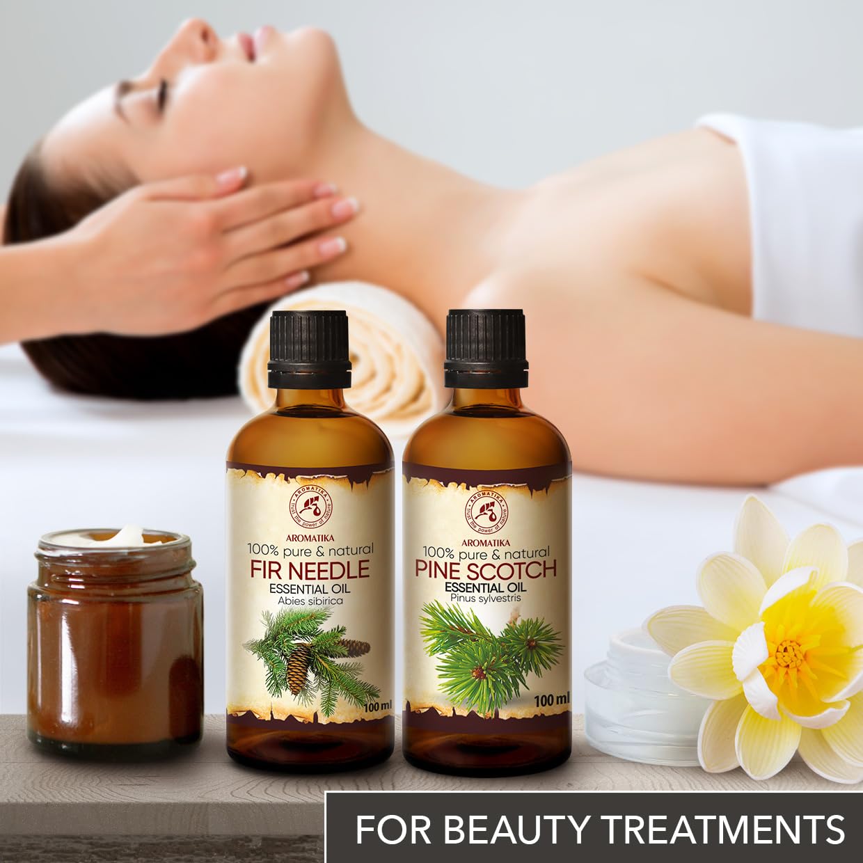 Fichtennadelöl – Abies Sibirica – Kiefernnadelöl Ätherisch – Pinus Sylvestris 2 x 100 ml – Natürlichen & Reinen Öl – Beruhigend – Raumduft – Duftlampe - Tannenöl für Sauna – Aromatherapie