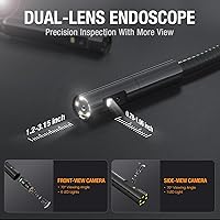 Vista 2 de Teslong - Cámara de inspección, endoscopio con pantalla de 4.5 pulgadas y doble lente a 1080p con vidrio templado, endoscopio industrial de tubo