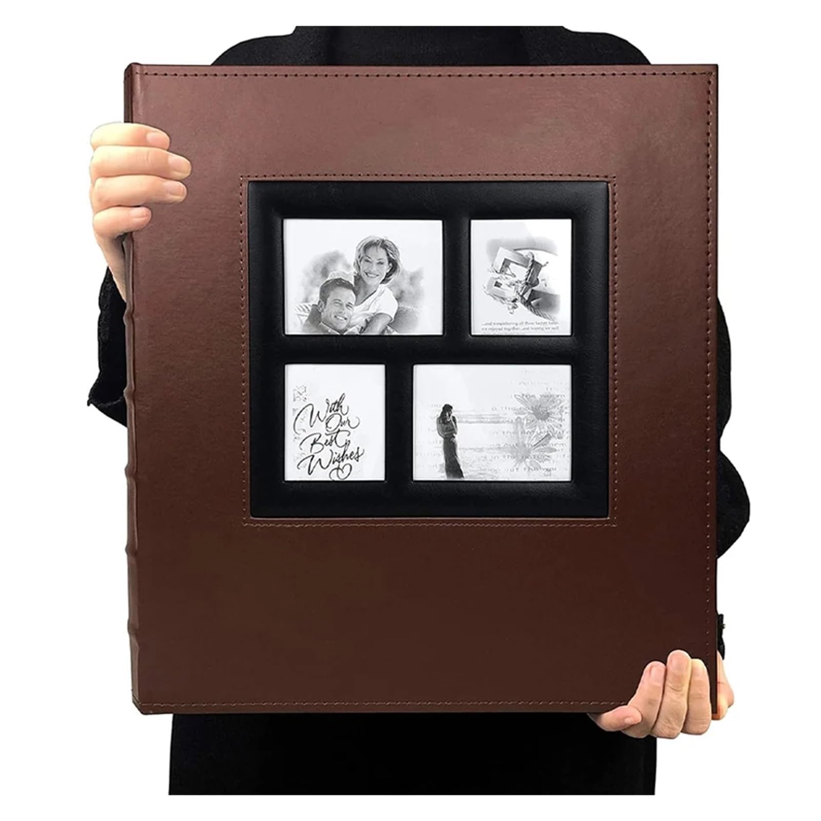 Album fotografico di famiglia, Album fotografico 4x6 500 pagine for foto, grande capacità, copertina in pelle, for matrimoni, contiene 500 foto orizzontali e verticali(Brown)