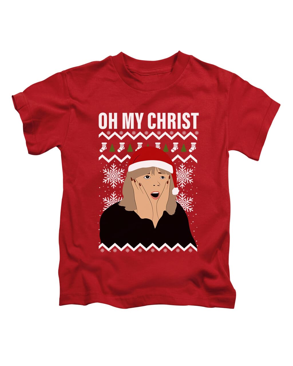 New Spirit Original Unisex Red Pam Meme Oh My Christ Christmas Xmas Festive Novelty Tee T-Shirt Funny T Shirt Top