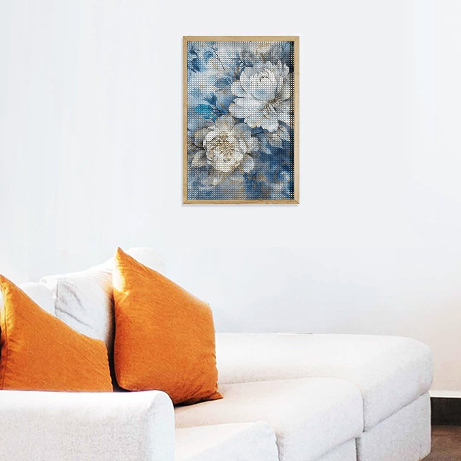 Amazon.com: Blue and White Flowers Diamond Art Kits for