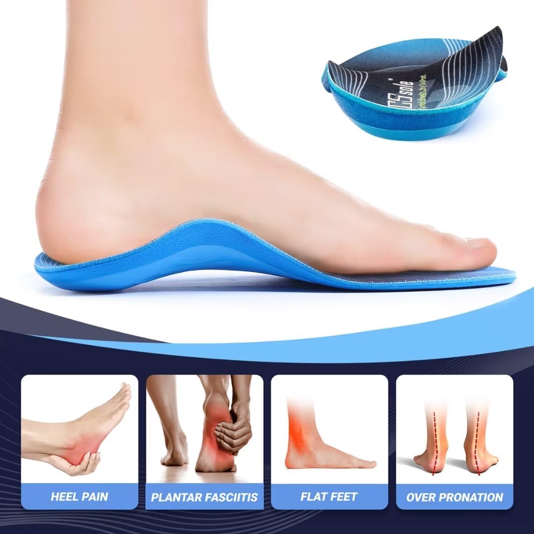 PCSsole Solette Gel Plantari Ortopediche, Solette Scarpe Antinfortunistiche per Sportive per Piede Piatto, Fascite Plantare, Dolore ai piedi, Soletta per Uomo e Donna