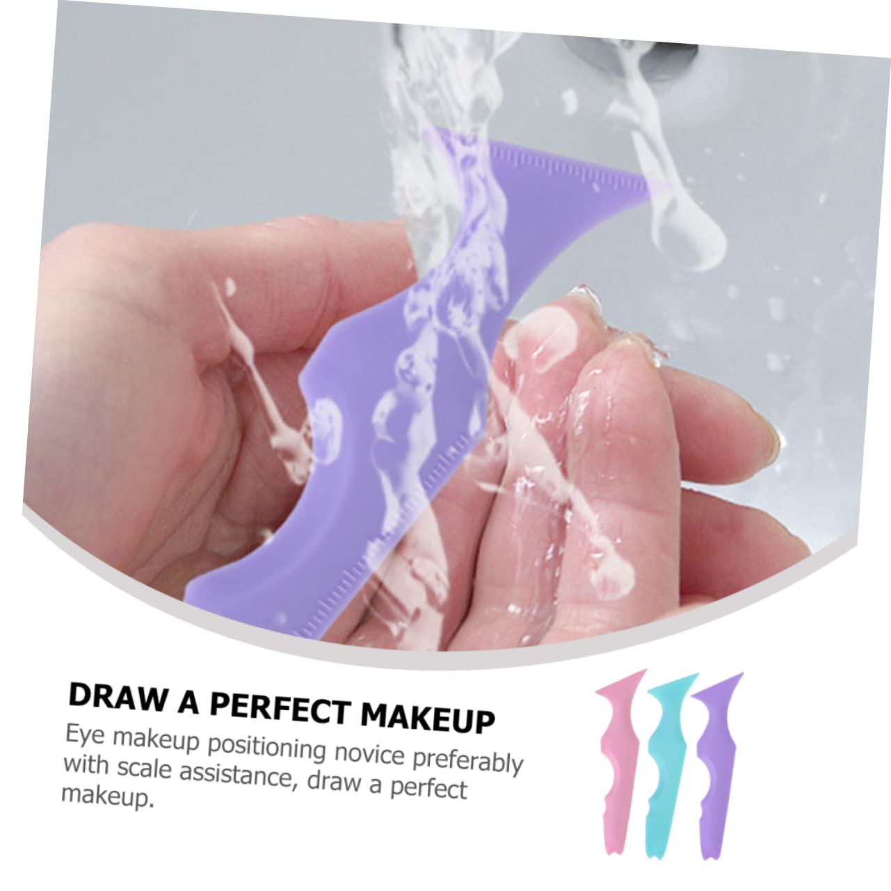 Healeved 9pezzi Stencil Silicone Per Eyeliner Strumento Riutilizzabile Per Applicazione Precisa Makeup Per Sopracciglia Principianti e Professionisti