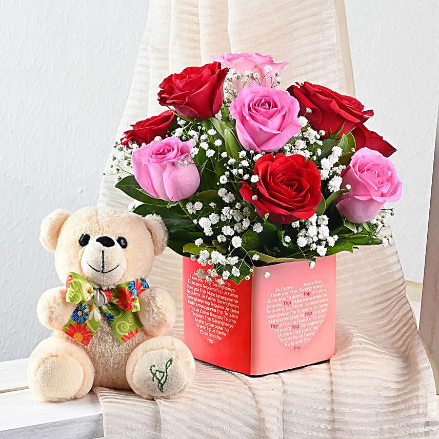 fnp Flowers-N-Teddy Special Design for Anniversary | Mother's Day | Valentine's Gift For Dear Ones-image-31
