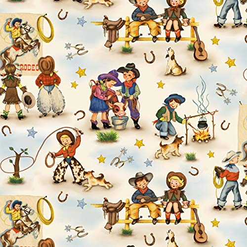 Michael Miller Country Rodeo Cotton Fabric – Versatile Home Decor and Crafting Material by the Yard