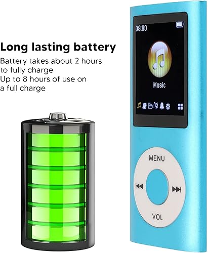 Miniatura 3 de Reproductor de MP3, reproductor con pantalla LCD de 1.8 pulgadas, mini puerto USB, grabadora de voz digital clásica delgada con radio FM, altavoz