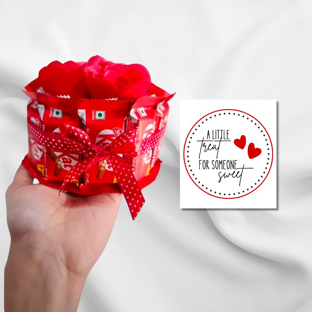 KitKat Chocolate Hamper Gift Basket with Red Roses and Ribbon, for Birthday, Anniversary, Valentine's day, BFF Gift, Sorry, Apology Gift-image-2