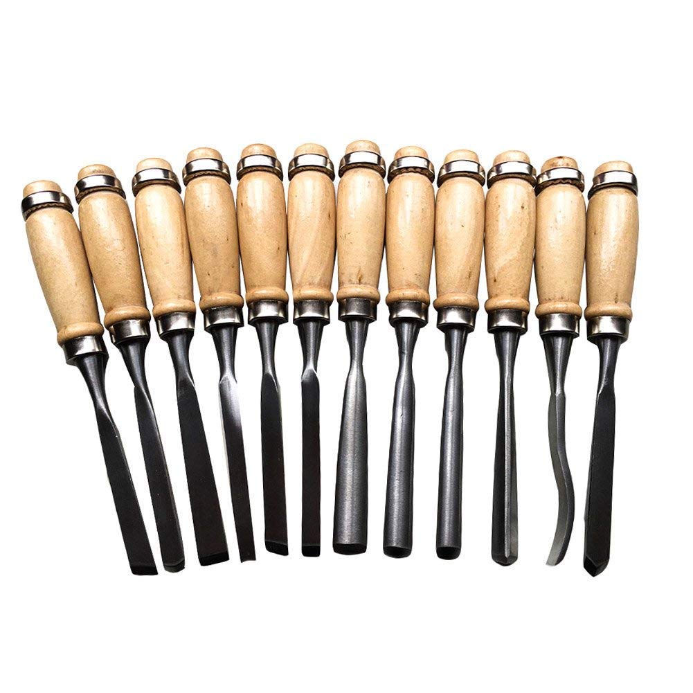 Kabeer Art Wood Carving Chisel Set Of 12 Piece Tools With Carrying Case