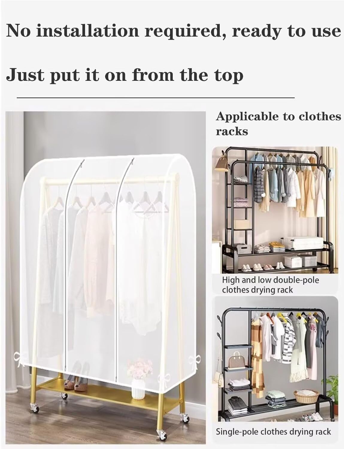 Bolsas para Guardar Ropa | Cubierta Protectora Transparente Para Trajes - Transparentes Antipolvo Organización Almacenamiento Chaqueta Abrigo Traje Vestido de Fiesta Armario Ropa