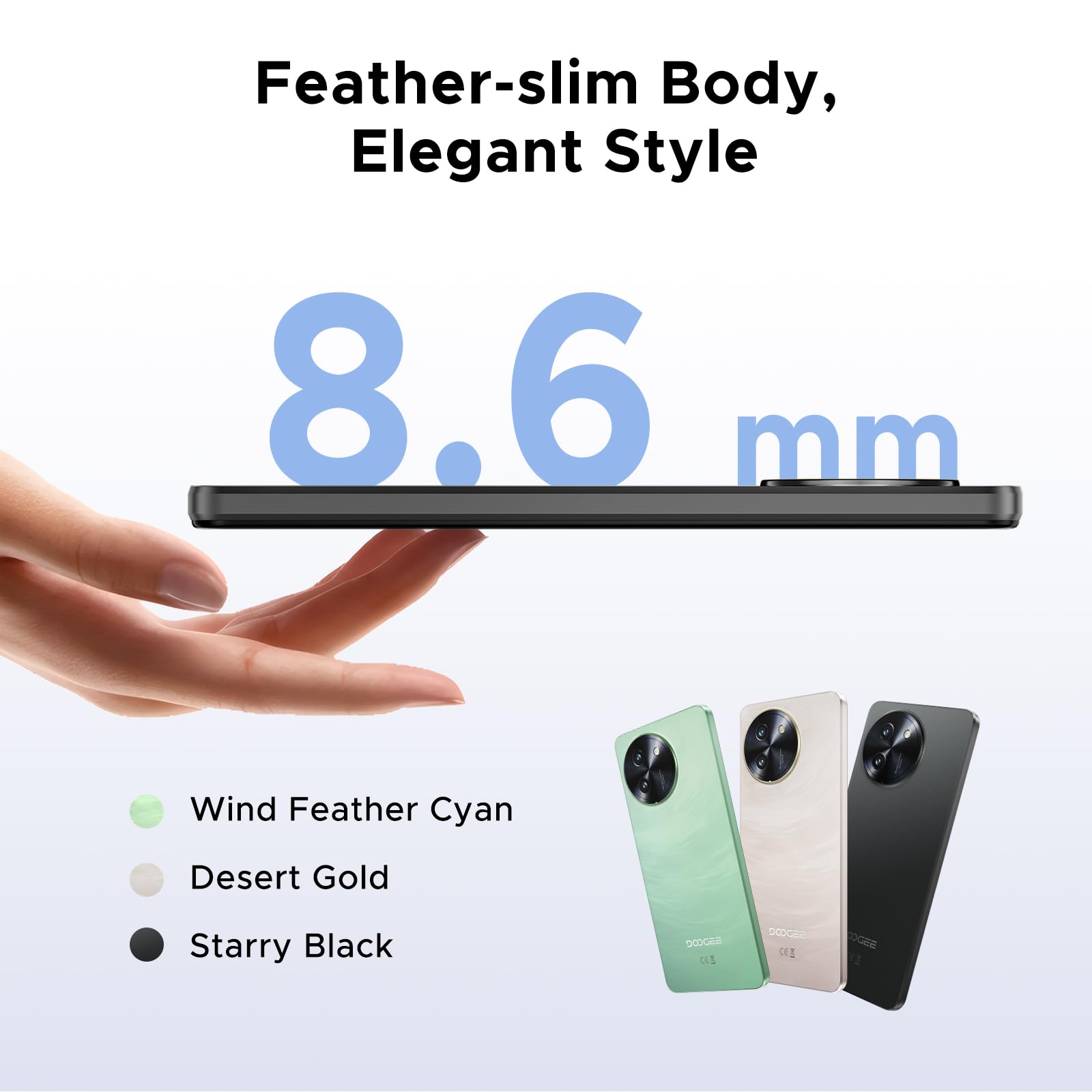 DOOGEE Note 59 Pro Unlocked Cell Phone 5G Android 15,32GB+256GB/TF 2TB Android Phone,6250mAh Battery,6.75"HD+120Hz Cellphone,16MP+8MP,5G Dual SIM Smartphone,Widevine L1/NFC/Face Unlock/Fingerprint/OTG