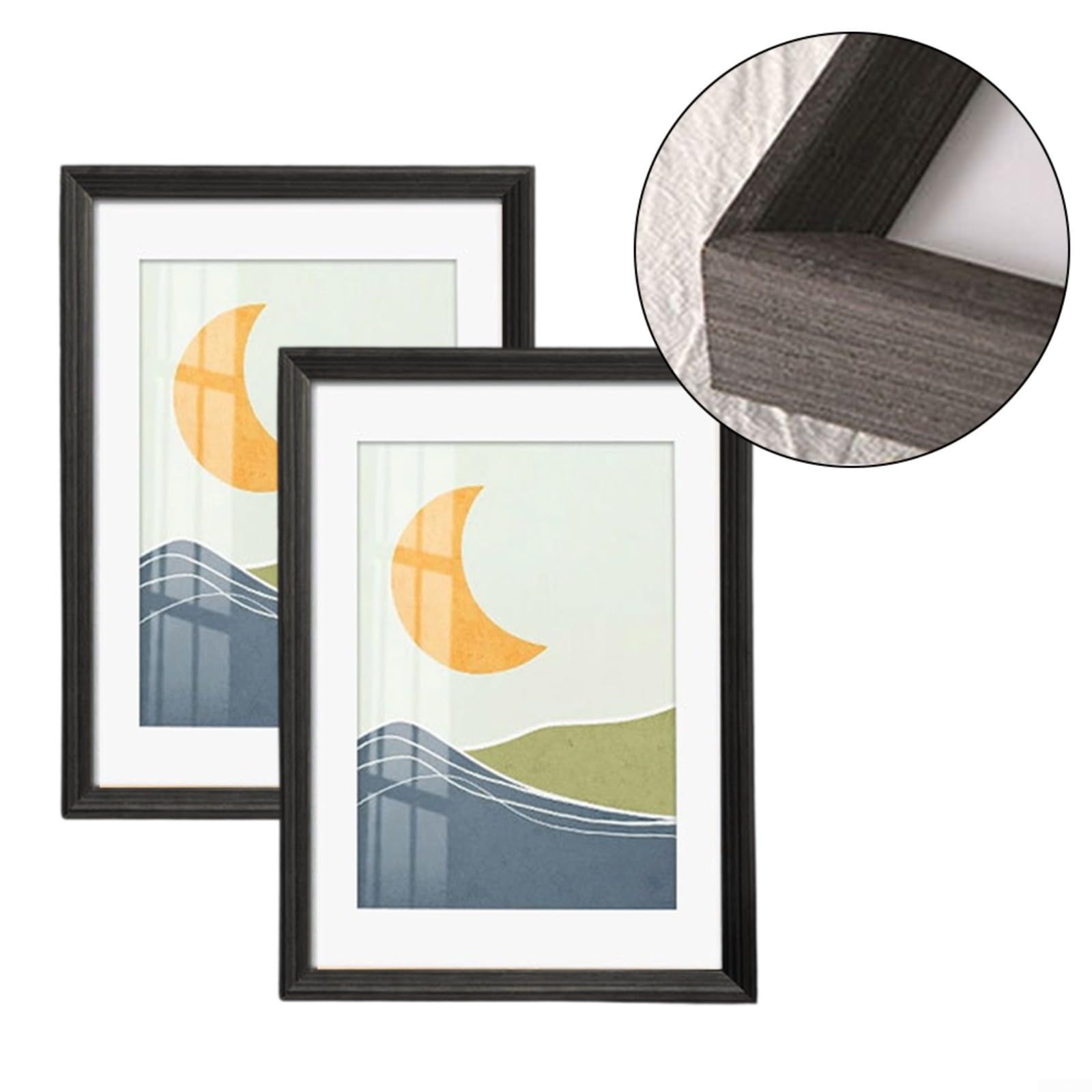 Confezione da 2 cornici nere per foto e cimeli, 40,6 x 50,8 cm, cornice portafoto in legno con retro facile per accesso, profondità 3,2 cm