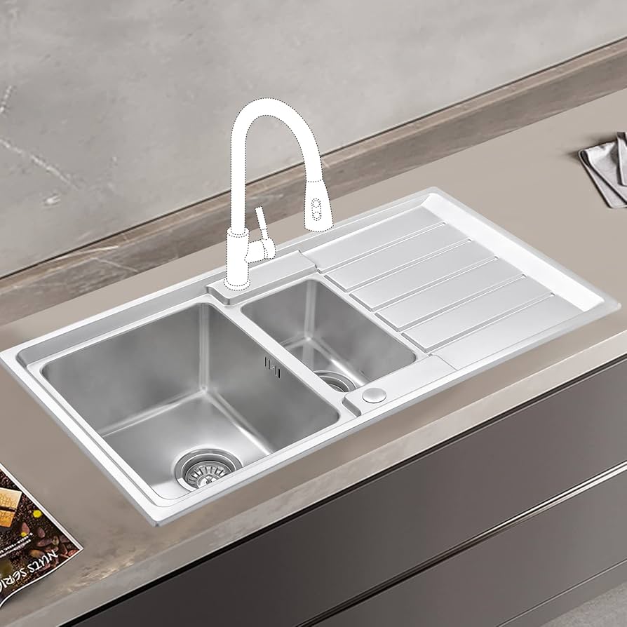RUMO Elite Stainless Steel Kitchen Sink 1.0 One Single Large Deep Bowl Reversible Sinks With